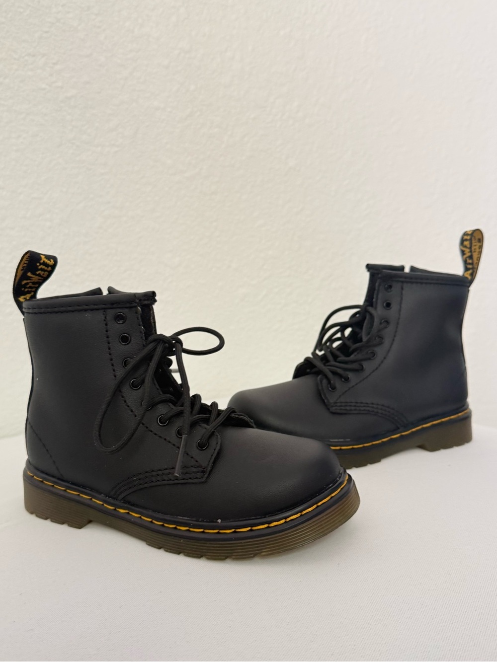 Dr. Martens 1460 Kids Boots | Black Leather with Side Zip | 10 US Kids